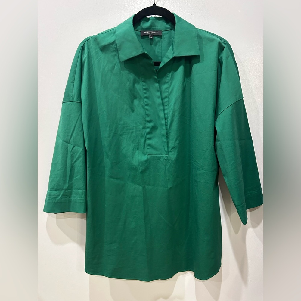 Lafayette 148 New York Green Blouse